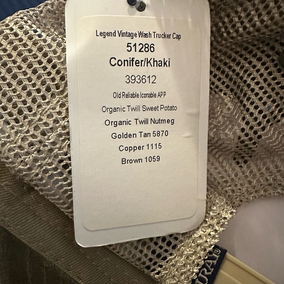 Green and Tan Trucker Hat with Mesh Back - Picture 4 of 5